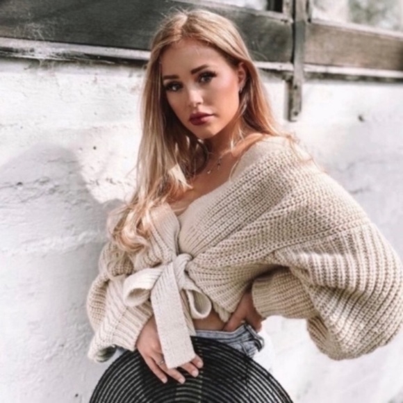 ZARA KNIT CROPPED BELTED CARDIGAN NWT - Picture 7 of 16